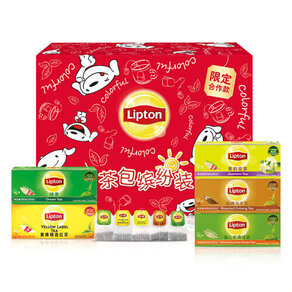立顿lipton 茶叶狗年礼盒茶包精选装5种口味125包245g 红茶绿茶茉莉花茶乌龙茶 袋泡茶茶包